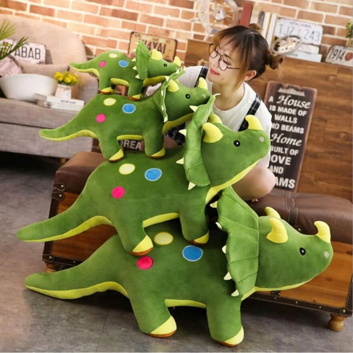 Cute Rabbit Dinosaur Plush Toy Stuffed Triceratops Animal Doll 40 inch Multicolor Cute rabbit- C121
