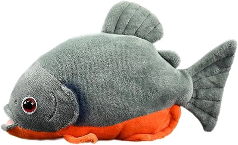 Cute Stuffed Fish Plushie Pillow Doll tenement lumber scraping intelligent remark barely Toy Kids Gifts 8.7'' Realistic Piranha Fish Stuffed Animal Piranha Fish Plush 