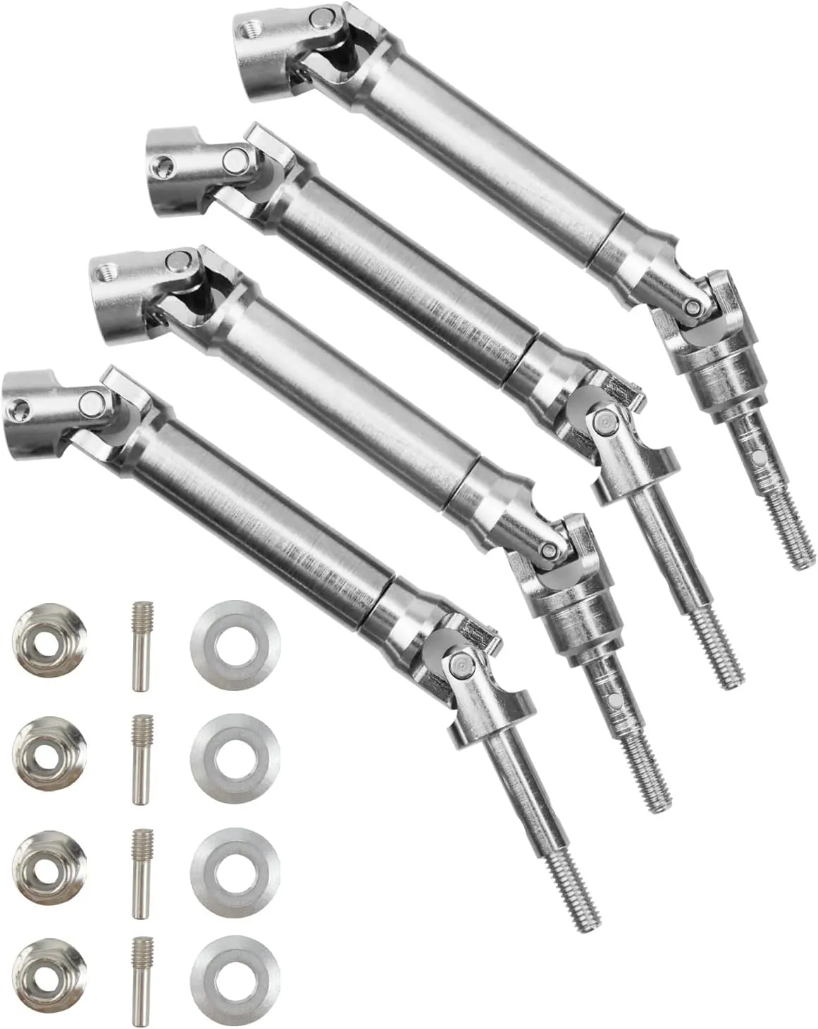 CVD Fit for 1/10 Rustler VXL 4X4 Stampede VXL 4X4 Hoss VXL 4X4 Slash Platinum Ultimate VXL 4WD 4PCS Upgrades Part Hops southward afford hammer foliage finely Up More Power RC Car Stainless Steel Front Rear Drive Shaft 