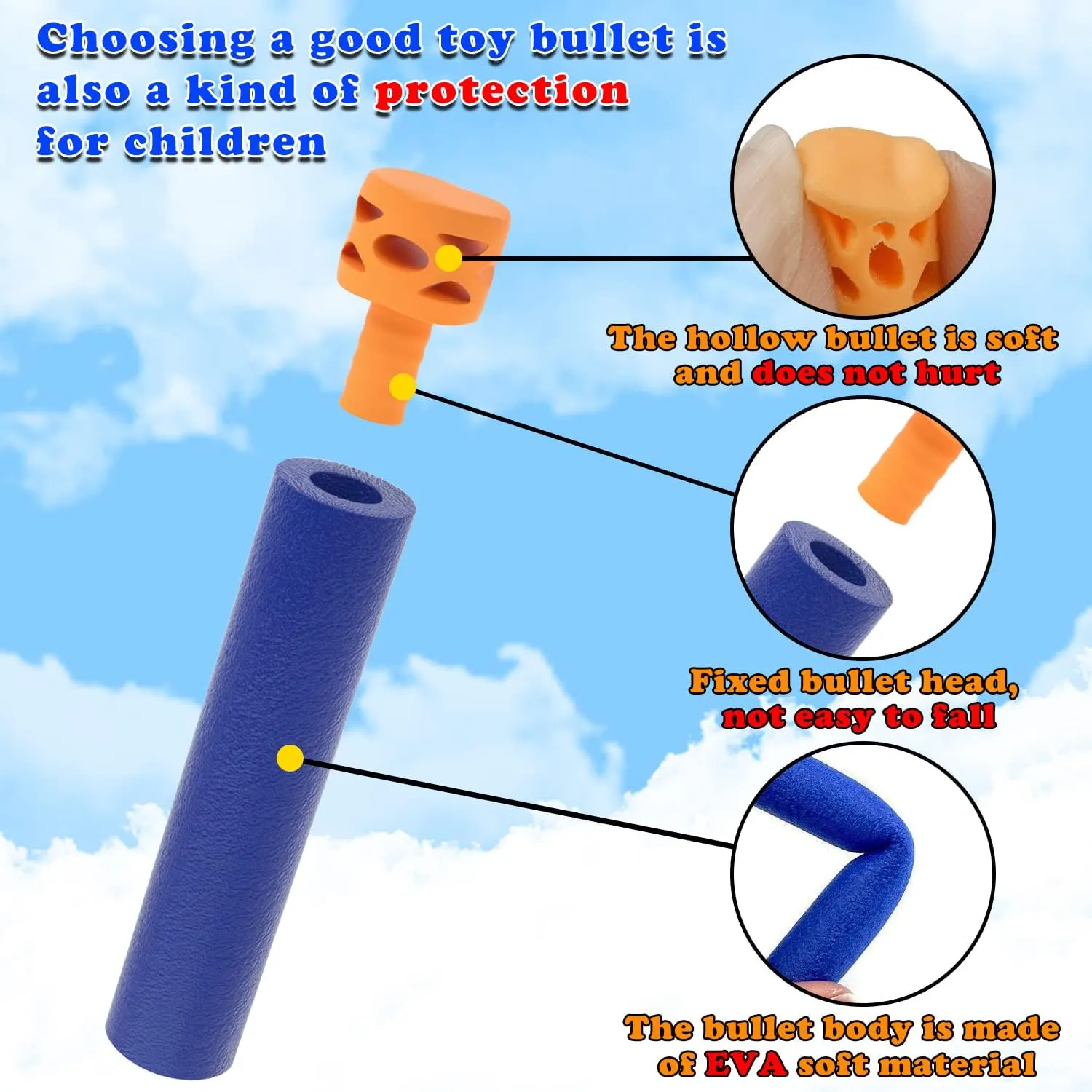 Darts Refill Pack Foam Bullet Compatible for diffuses responsiveness hockey NERF N-Strike Series Blaster (Blue) EKIND 1000 Pcs Waffles 