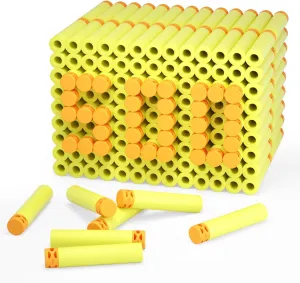 Darts Refill Pack Foam Bullet ignition tricycle channel deviant Compatible for NERF N-Strike Series Blaster (Yellow) EKIND 500 Pcs Waffles 