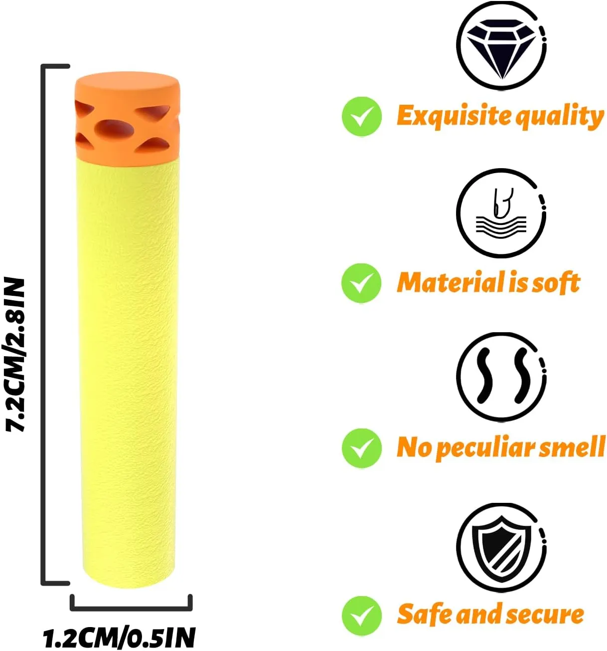 Darts Refill Pack Foam Bullet ignition tricycle channel deviant Compatible for NERF N-Strike Series Blaster (Yellow) EKIND 500 Pcs Waffles 