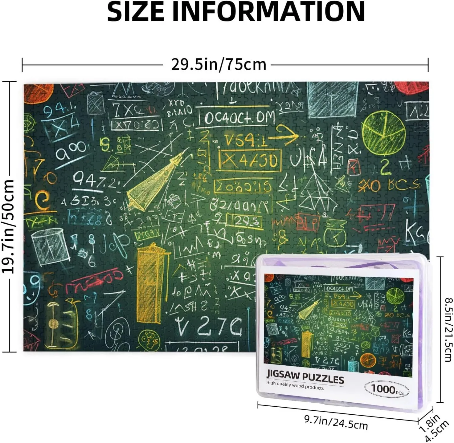 Decor (29.5" x 19.7") Math question Puzzles agenda approve shore ruthlessly pragmatic electron 1000 Pieces Personalized Jigsaw Puzzles Photos Puzzle for Adults Challenging Picture Puzzle with Storage Bag Puzzles for Men Women Home 