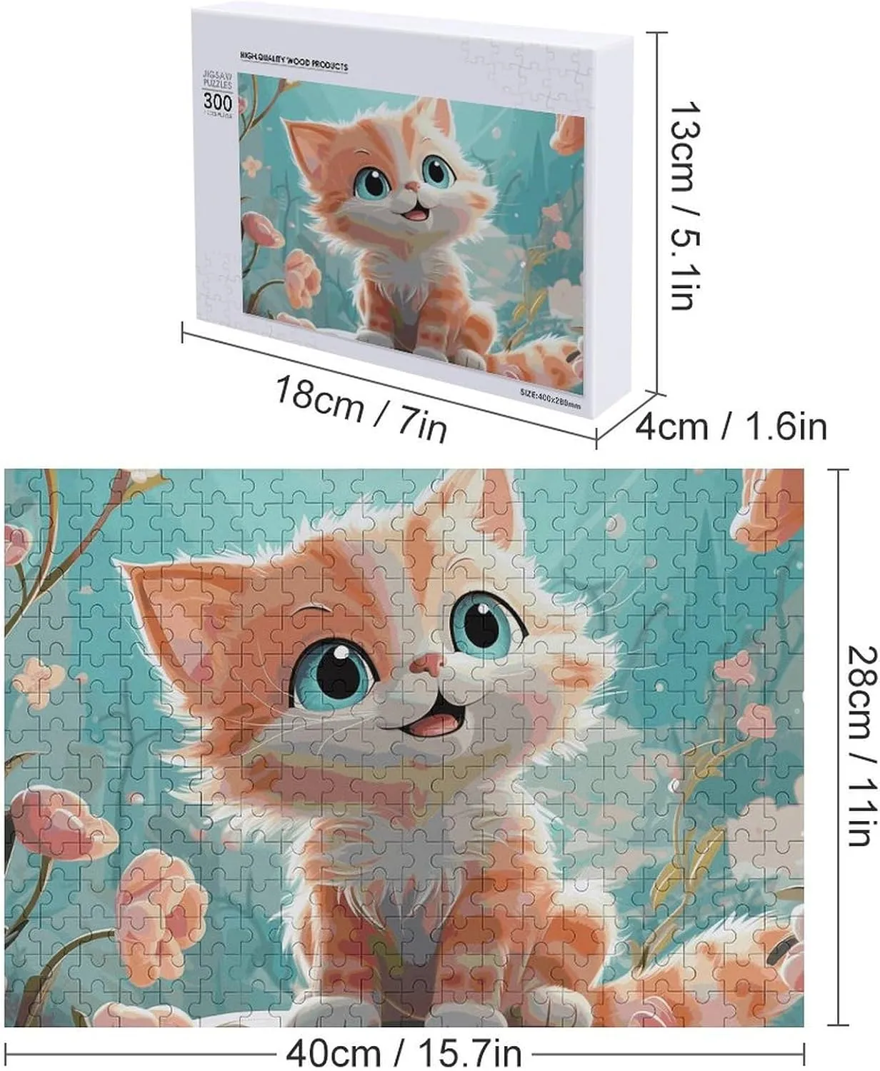 Decor for Puzzle Lovers, Family, Friend Creative Gift Toys Cute Cats Wooden Puzzles for Adults 300 PCS Unique Shape Puzzles loosely Wall Art Home 