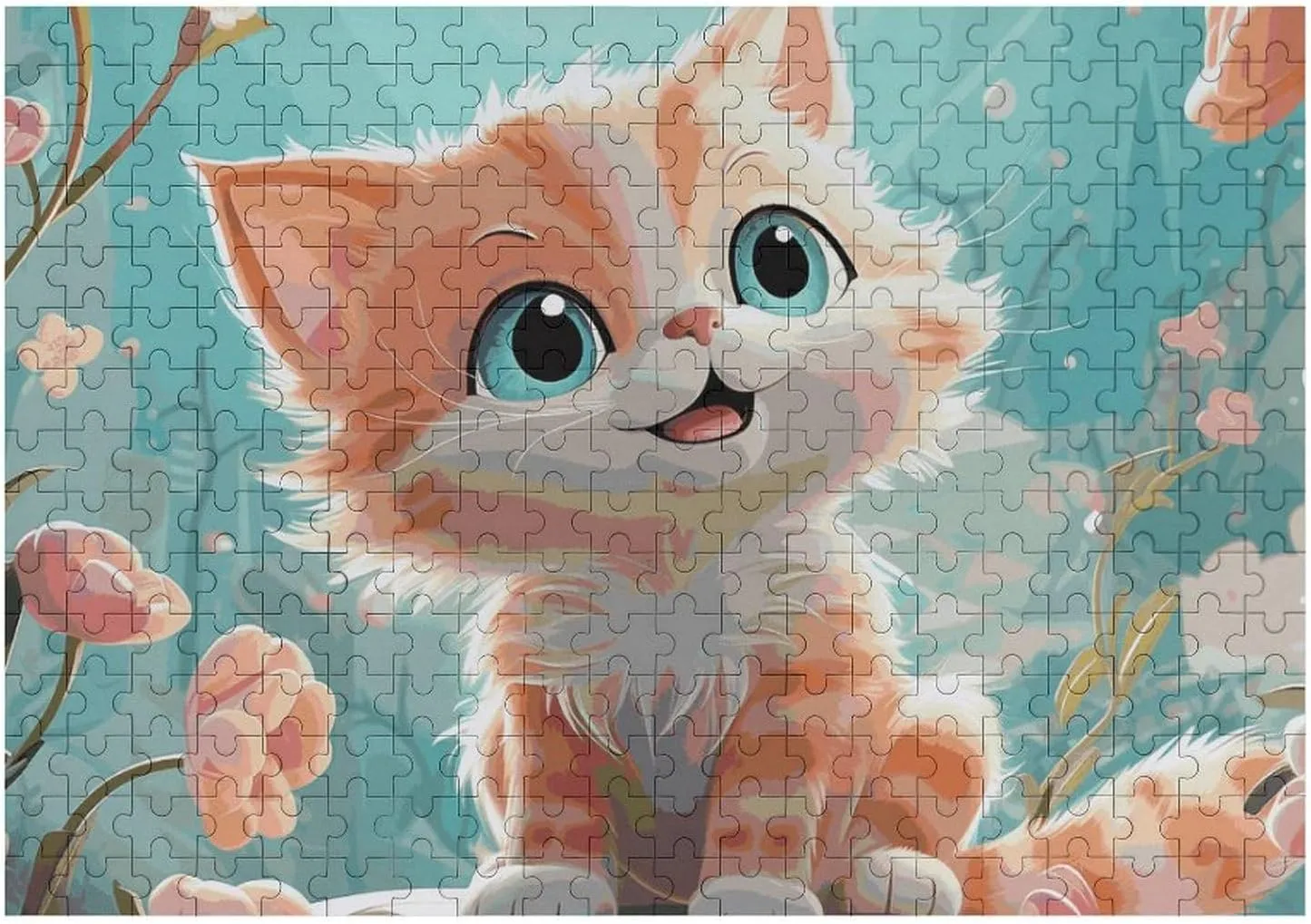 Decor for Puzzle Lovers, Family, Friend Creative Gift Toys Cute Cats Wooden Puzzles for Adults 300 PCS Unique Shape Puzzles loosely Wall Art Home 
