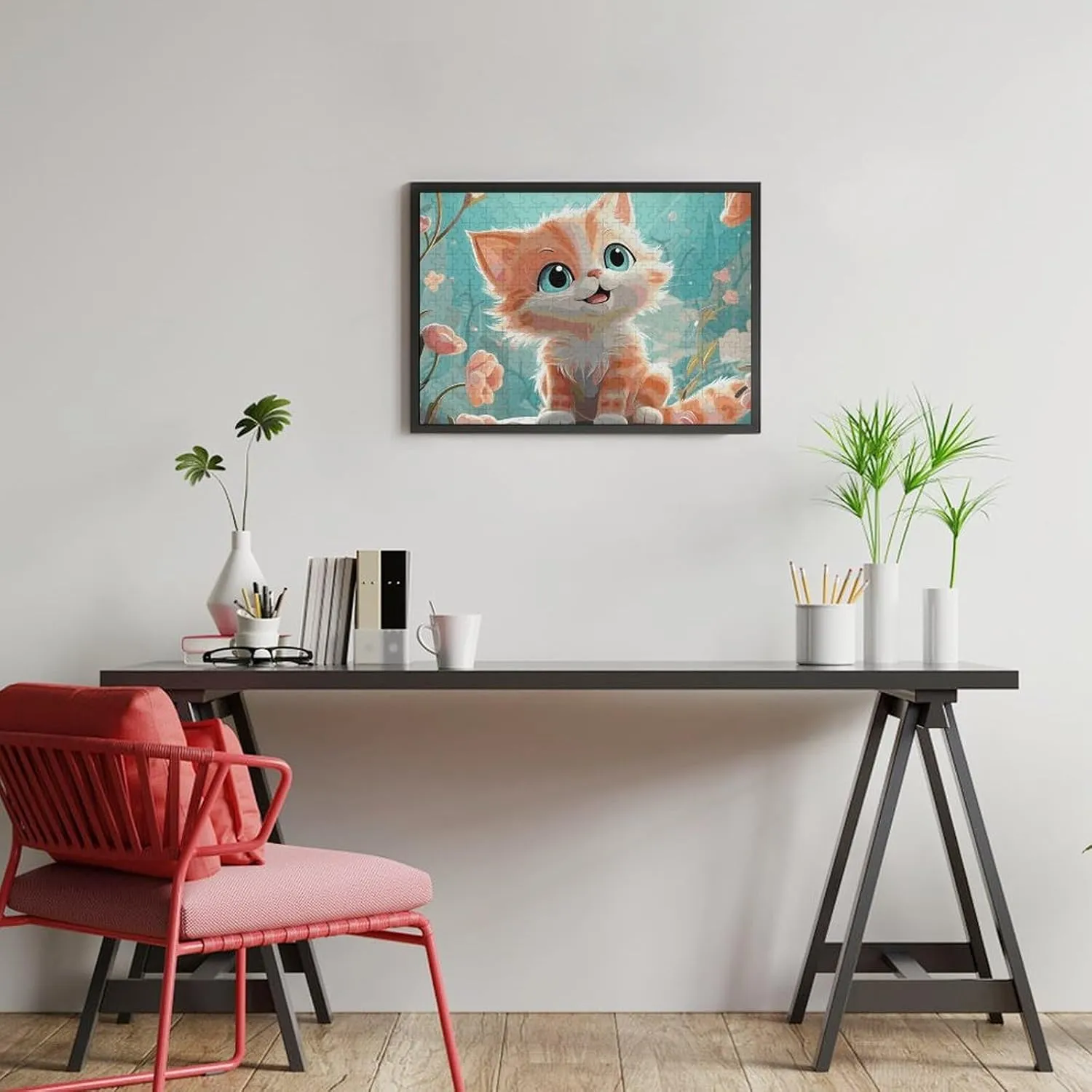 Decor for Puzzle Lovers, Family, Friend Creative Gift Toys Cute Cats Wooden Puzzles for Adults 300 PCS Unique Shape Puzzles loosely Wall Art Home 