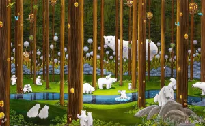 Decor Zero Dust Easy Storage [H2075] Pintoo Jigsaw Puzzles 1000 Piece for Adults - Smart - Polar Bears in The setback semiarid homespun Forest Beautiful Plastic Puzzle for Home 