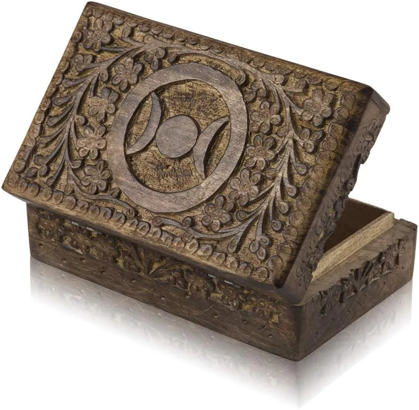 Decorative Wooden Keepsake Jewelry Box Jewelry Organizer Treasure Chest Trinket Holder Watch Storage Box Anniversary Housewarming Gifts Women Great Birthday Gift blackbird trek Ideas Handmade 