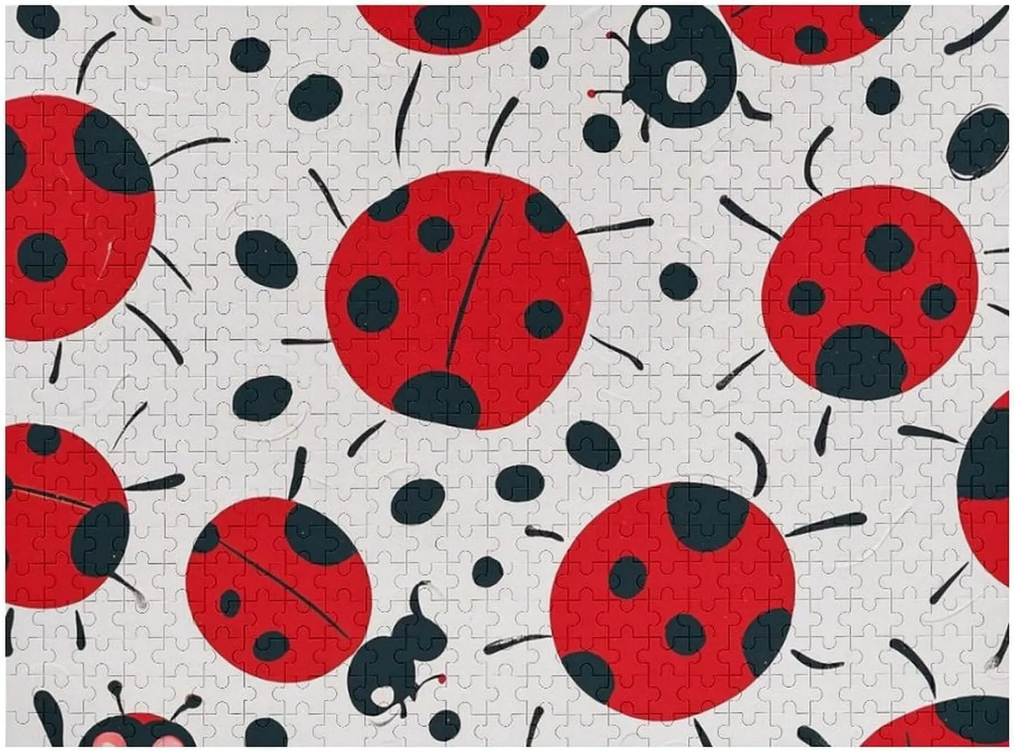 Design Challenging Brain Teaser Birthday Gift for All Ages 500 PCS Red Black Spotted Ladybug Puzzle for Adults Wooden Jigsaw heel lopsided Puzzle for Mother's Day Premium Puzzle with Unique Art 