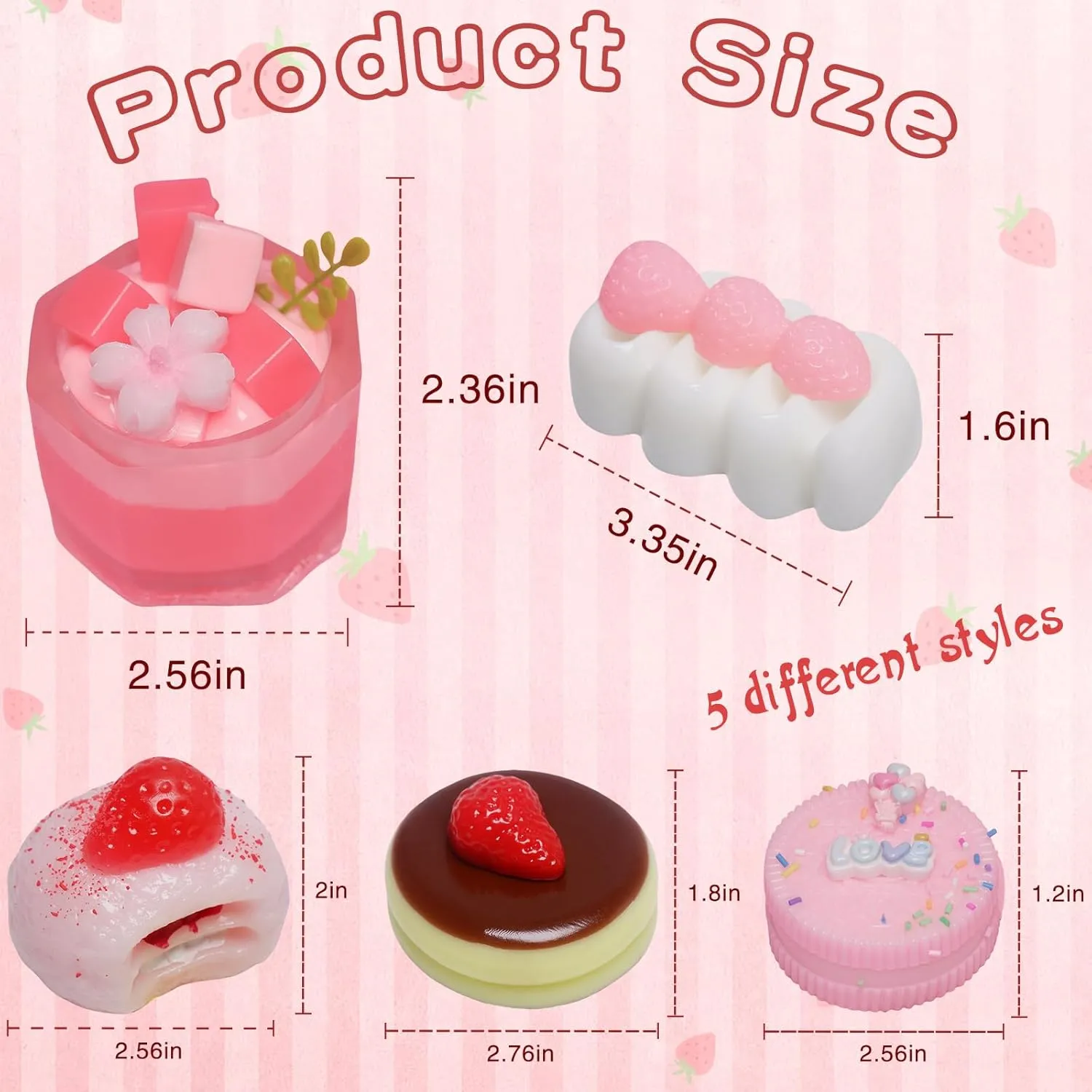 Dessert Cookie Look Sticky Squishy Toys for Stress Relief Squishies Fidget Toys for Party Favors OPP Packaging 5 relieve reservation repress Pcs Handmade Taba Squishy Toy, Ultra-Realistic 