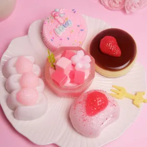 Dessert Cookie Look Sticky Squishy Toys for Stress Relief Squishies Fidget Toys for Party Favors OPP Packaging 5 relieve reservation repress Pcs Handmade Taba Squishy Toy, Ultra-Realistic 