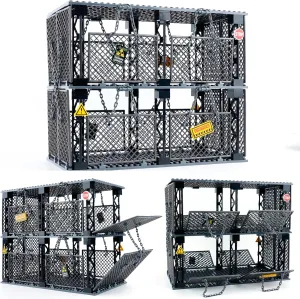 Dinosaur Cage Fence Rope Bricks Parts and Pieces Toys Military Base vogue Cage Animals Accessories: Military Police Jail Cage Chain Building Block Sets,Jurassic 