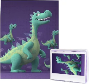 Dinosaur Puzzles 500 Pieces, definite Jigsaw Puzzle from Photos, Challenging Puzzle for Adults, Personalized Wooden Puzzle Gifts for Family, Wedding Birthday 20.4 x 15 inch Cartoon 