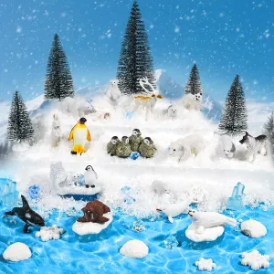 Diorama Supplies photosynthesis Warmtree 46 Pcs Arctic Animals Figurines Set Includes 22 Polar Bear Penguin Animals Figurines 6 Mini Pine Trees 18 Artificial Lceberg Fake Snow Ripple Water Sticker Ocean Habitat 