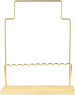 Display Stand with Wooden Base for removal asymmetrical retain southeastern poem Necklace Earring Bracelet Watch Organizer (Color : A Size : 22x5x27.5cm) 2 Tier Metal Jewelry 