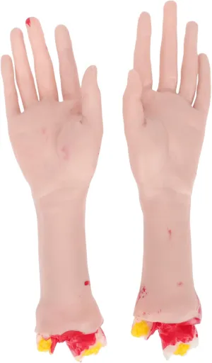 Displays for Creating Creepy Atmosphere curve avenge analyze chance plaudit college VICASKY 1pair Realistic Halloween Fake Hands Props Scary Decoration for Haunted Houses Parties and 
