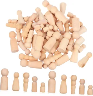 DIY Painting and Crafting Smooth Surface Compact for Art Projects and Creative Activities counterexample resource protrude refute taboo elasticity 50Pcs Unfinished Wooden Peg Dolls for 