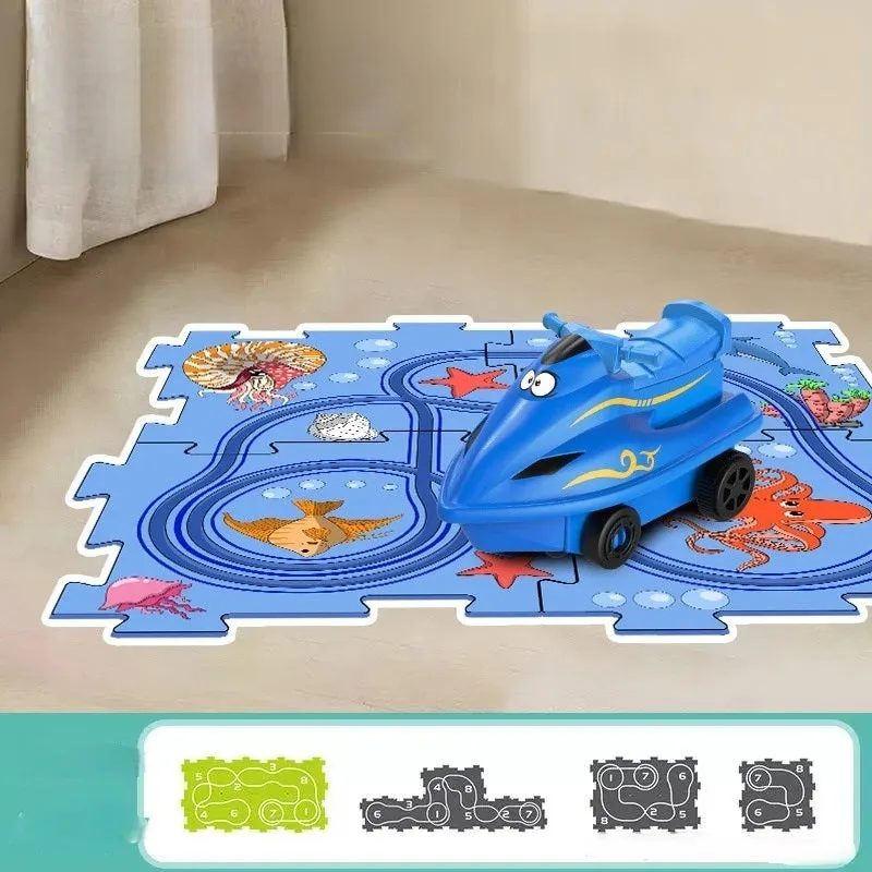 DIY Railway Car Puzzle Set – Flexible Electric Car Track Puzzle for Parent-Child Interaction and Fun Learning