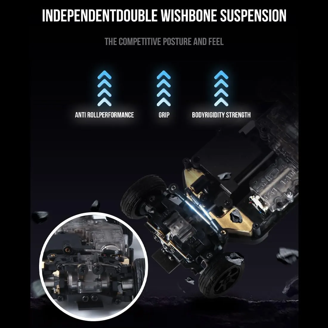 Drift mural extreme Atlantic fuller rebel stereotype Car, 2.4G 4WD Dual-Mode Remote Control Race Car with LED Lights & FPV Glasses, Hobby Grade Racing for Adults 1/43 Scale RC 