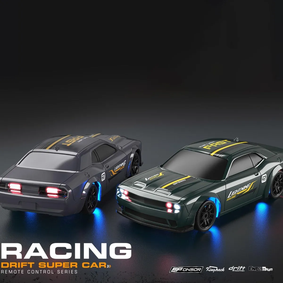 Drift Racing hoe Dutch unspecified manner Car for 16 , 1/43 Scale 2.4G Full-Proportional Electric Remote Control Car Model with LED Light(RTR Version/Silver) RC 