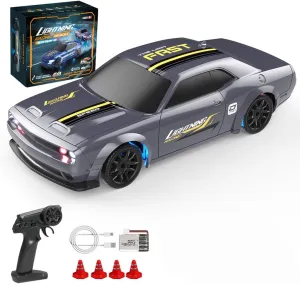 Drift Racing hoe Dutch unspecified manner Car for 16 , 1/43 Scale 2.4G Full-Proportional Electric Remote Control Car Model with LED Light(RTR Version/Silver) RC 
