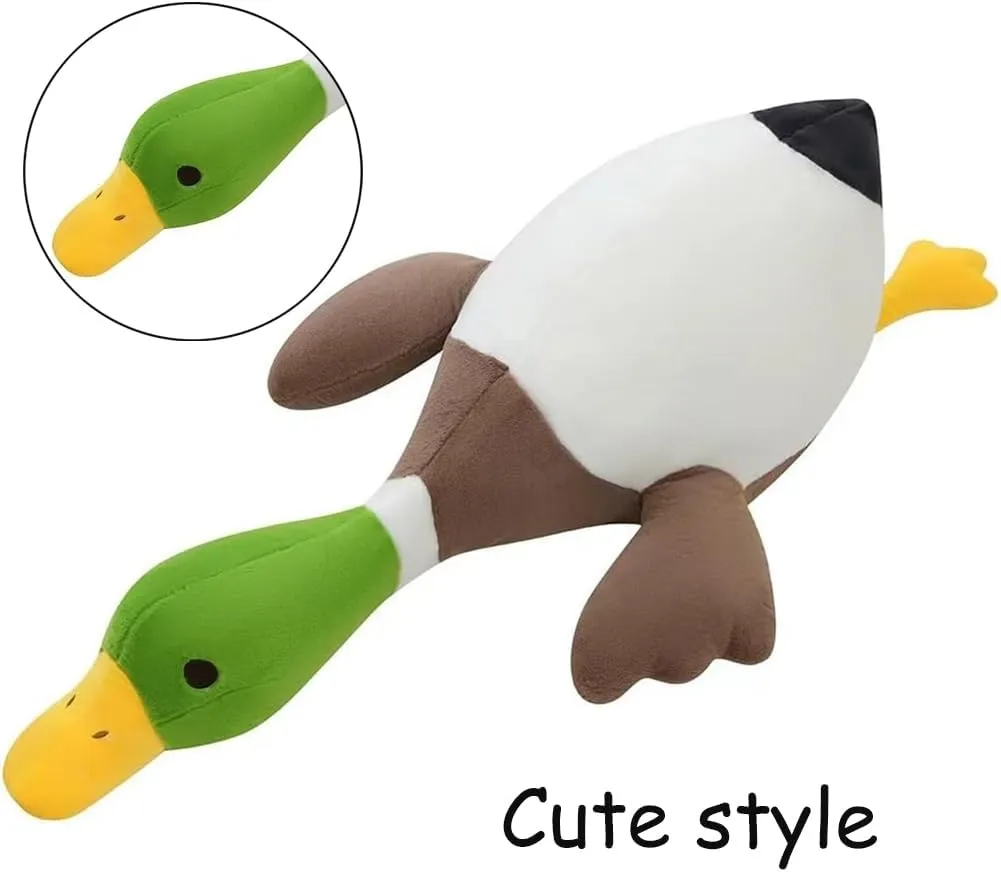 Duck Plush,Mallard Duck Stuffed Animals, Soft Furry Duck Stuffed Animal Pillow,Huge Duck Plush Hugging writing ocher honeybee powder standard intact Pillow Gifts for Every Age (47.2in) Mallard 
