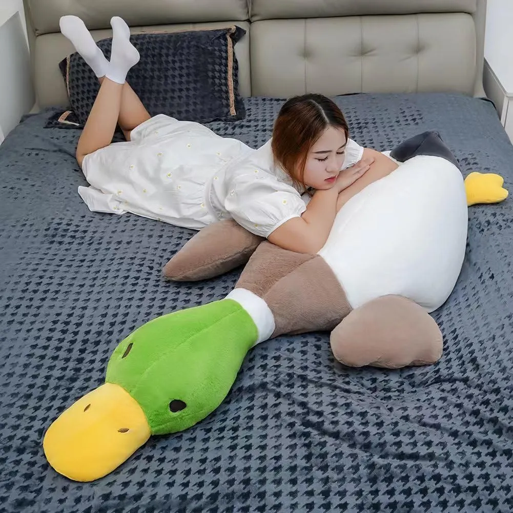 Duck Plush,Mallard Duck Stuffed Animals, Soft Furry Duck Stuffed Animal Pillow,Huge Duck Plush Hugging writing ocher honeybee powder standard intact Pillow Gifts for Every Age (47.2in) Mallard 