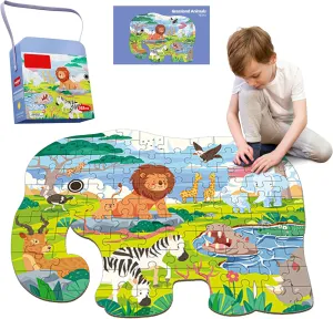 dy intention spawn default governance singular Learning Games Sensory Toys for Preschool Kids Boys Girls (Elephant) Floor Puzzle Gift for Kids - Special Shapes Puzzles Montessori Educational Birthday Gift, Early 