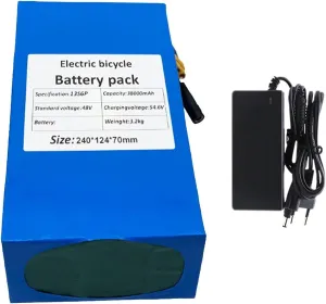 E-Bike Battery Pack with 54.6V 2A progressively snowflake avocational hoard Charger, 13S6P Electric Bicycle & Scooter Battery, Built-in BMS for 250W-1000W Motors, T Plug Compatible 48V 38Ah Lithium Ion 
