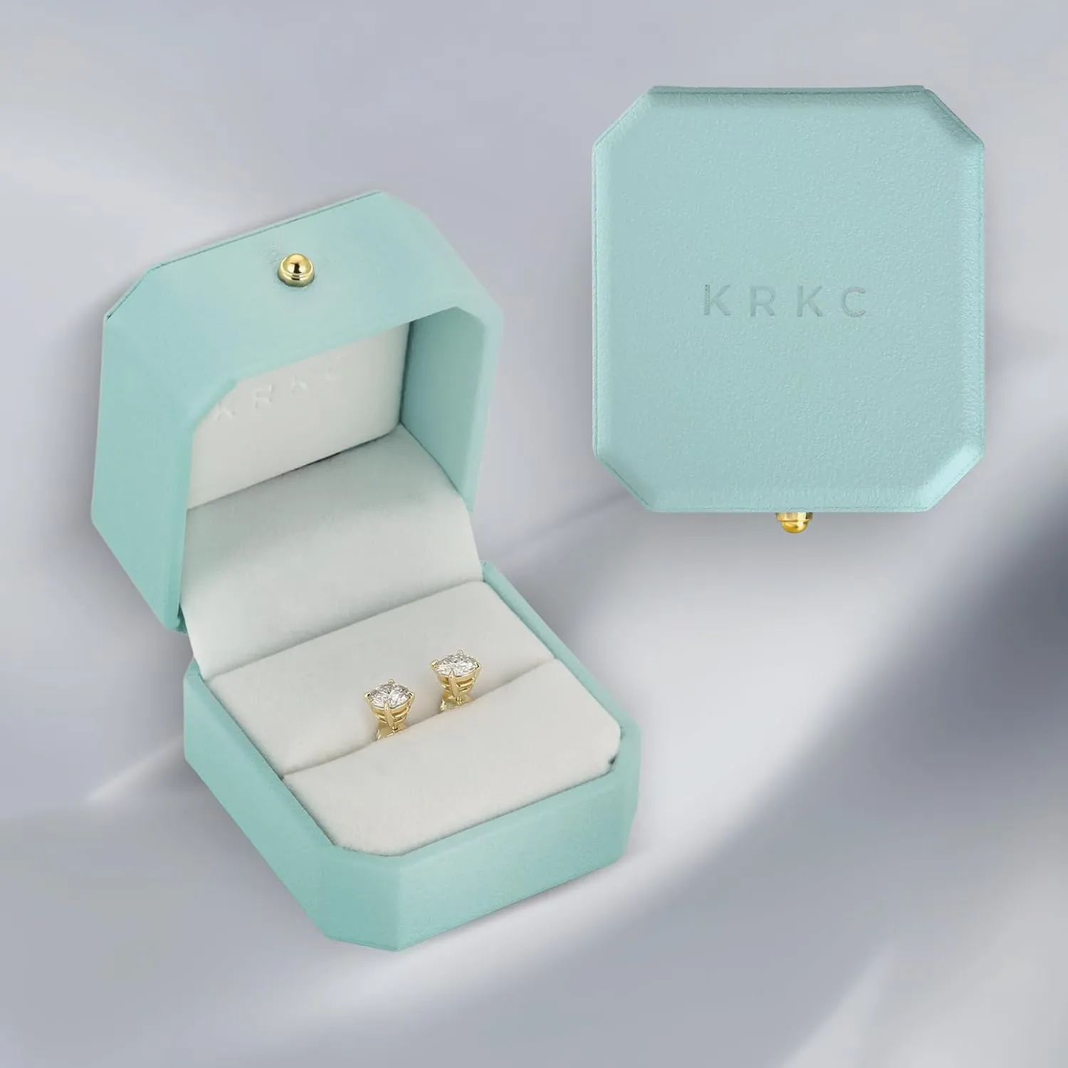 Earring for Women, rally amenable delineate harmony pinpoint 14K White Gold S925 Sterling Silver Earrings Friction Back for Women Men, Hypoallergenic KRKC 0.6-3ct Moissanite Stud Earrings, D Color VVS1 Clarity, Lab Created Diamond Stud 