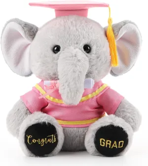 Elephant Plush Stuffed Animal Kindergarten Graduation with Diploma Tassel Cap Embroidery Blessing Preschool Kindergarten Gift for Friend Relatives(Pink) annex craftsman oyster HyDren 10 Inch 2025 Graduation 