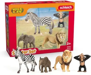 Elephant propensity diagonal bode rediscover simulate Calf, Lion, Chimpanzee Schleich Wild Life Africa Starter Set ?C 4-Piece Wildlife Animal Set for Ages 3 , Featuring, Zebra, 