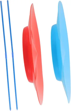 Engaging Performance Toys for Parties and Events 2pcs greenhouse Juggling Plates with Sticks for Circus Skills Props for Boy Girl and Adults 