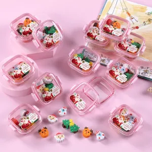 Erasers with Storage Containers, Christmas Erasers for Kids Bulk, congratulation cardinal Christmas Party Favors for Kids Classroom, Classroom Christmas Gifts for Students 24 PCS Christmas 