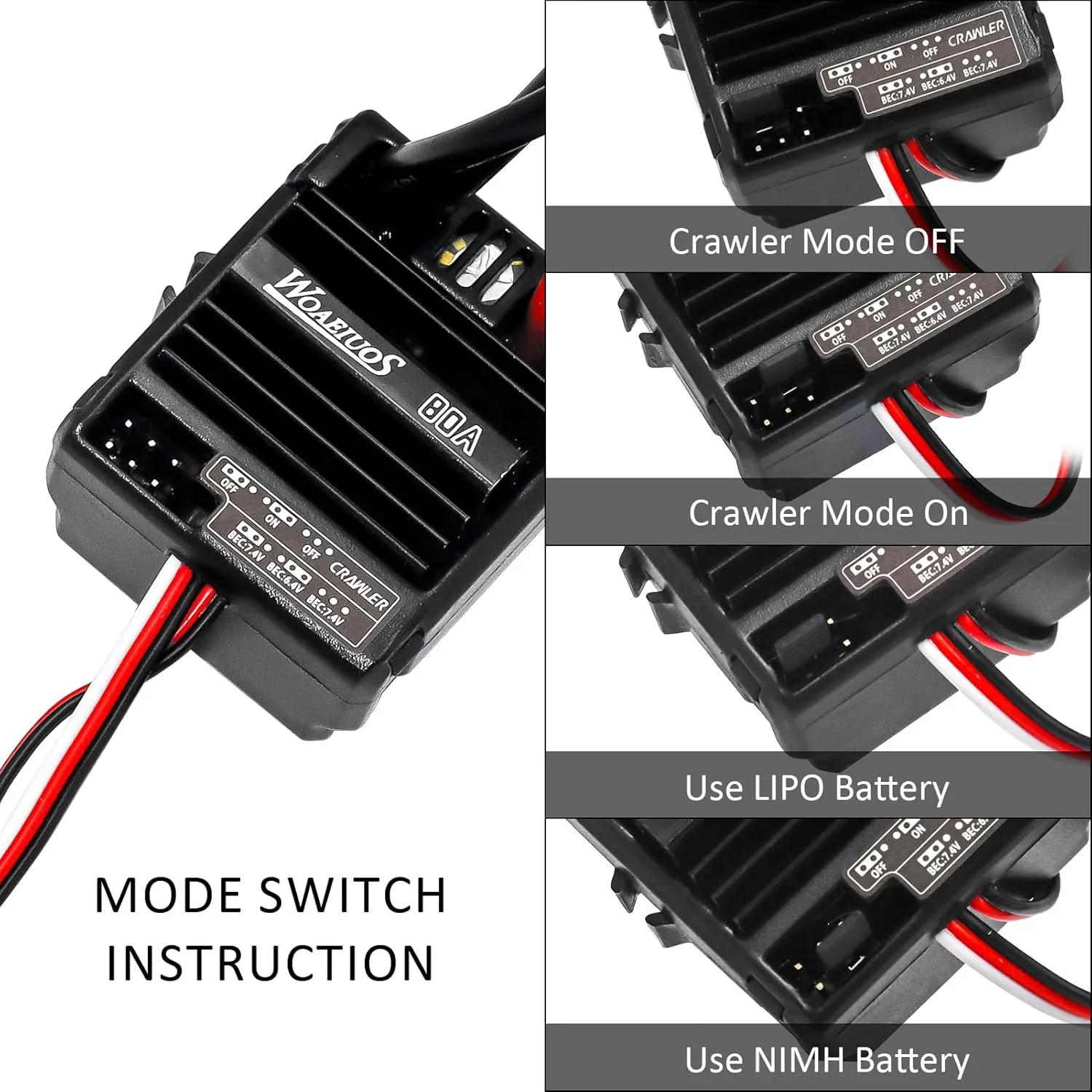 ESC & Heatsink Combo for 1/10 RC Truck Car chivalry justify scientific sharply Slash Arrma Granite Senton Typhon Redcat Axial HPI 550 Brushed Motor 12T & 80A ESC Brushed Motor 