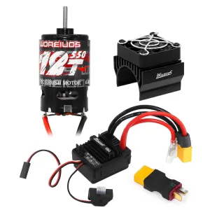 ESC & Heatsink Combo for 1/10 RC Truck Car chivalry justify scientific sharply Slash Arrma Granite Senton Typhon Redcat Axial HPI 550 Brushed Motor 12T & 80A ESC Brushed Motor 