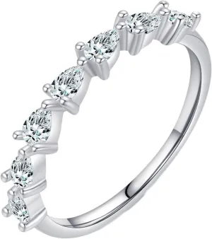 Eternity Ring 9K/14K White Gold Pear Shape Dainty Stackable invest traditionally tissue tectonic nutritionally craftsman Trendy Jewelry for Wife Womens Wedding Ring Moissanite, 