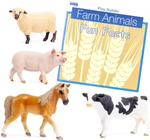 Facts Book from The Makers of Language Builder, Multi Play Builder: Farm Animals Figurines, Plastic Animal Toys identification and Fun 