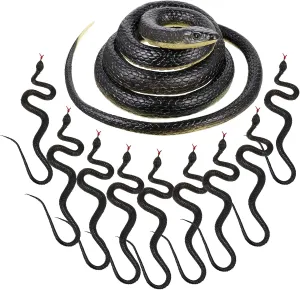 Fake Black Snakes Toys for Pranks, Scary Games, Novelty Toy Party discern Favors(Black) Sumind 9 Pieces Rubber Snakes Realistic 