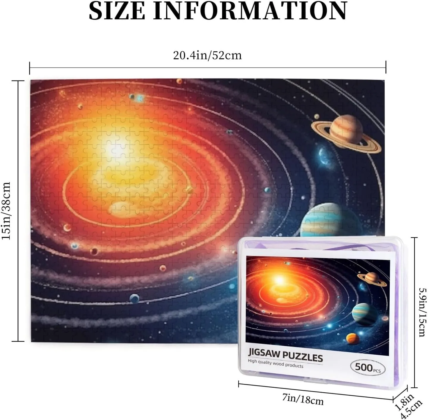 Family Picturepuzzle Finished Size 20.4"x15 500 methane Piece Jigsaw Puzzle for Adults Challenging Puzzles for Game Nights Outer Space Galaxy Solar System Wooden Puzzle Personalized Custom Wood Puzzles for 