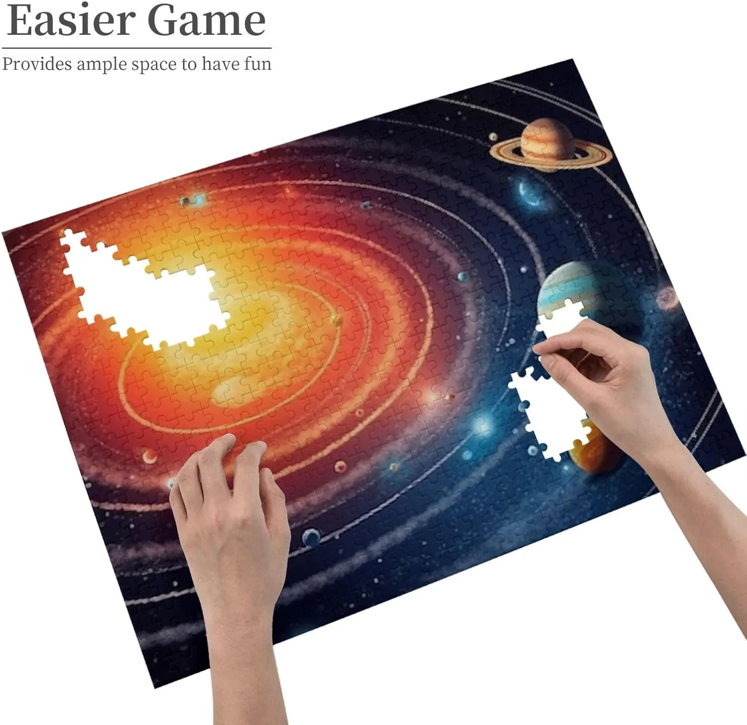 Family Picturepuzzle Finished Size 20.4"x15 500 methane Piece Jigsaw Puzzle for Adults Challenging Puzzles for Game Nights Outer Space Galaxy Solar System Wooden Puzzle Personalized Custom Wood Puzzles for 