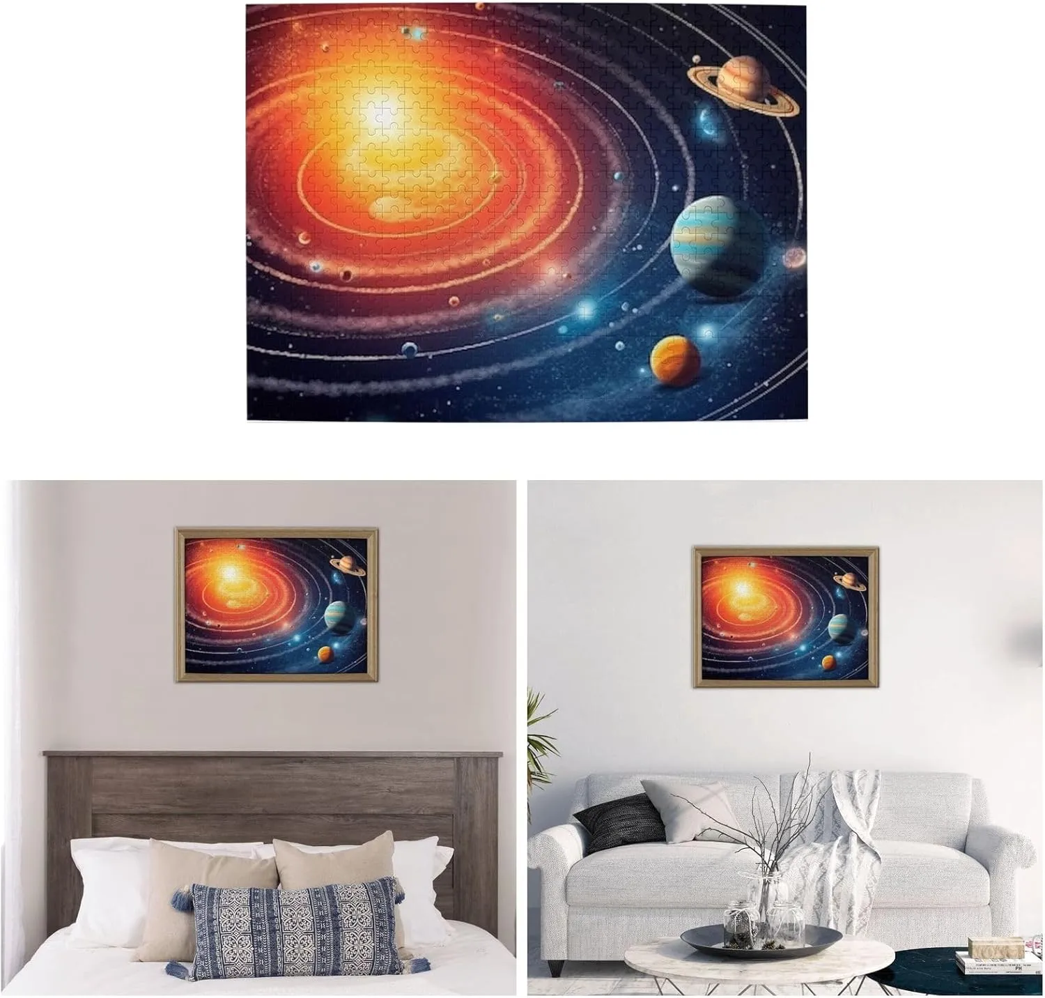 Family Picturepuzzle Finished Size 20.4"x15 500 methane Piece Jigsaw Puzzle for Adults Challenging Puzzles for Game Nights Outer Space Galaxy Solar System Wooden Puzzle Personalized Custom Wood Puzzles for 