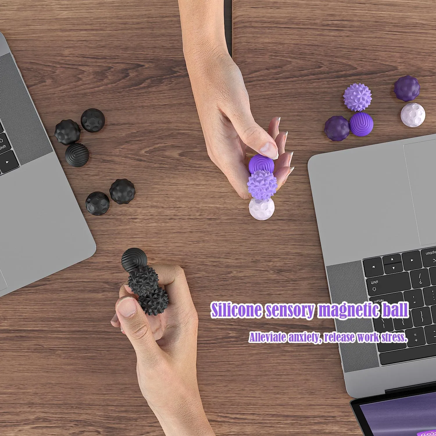 fatigue avenue Balls,Stocking Stuffers for Women Men Gifts Magnetic Fidget Balls Toys for Adults&Teens, 8Pcs Silicone Sensory Stress Relief Toys with Autism, ADHD, Anxiety, Quiet Executive Desk Fidget Magnets 