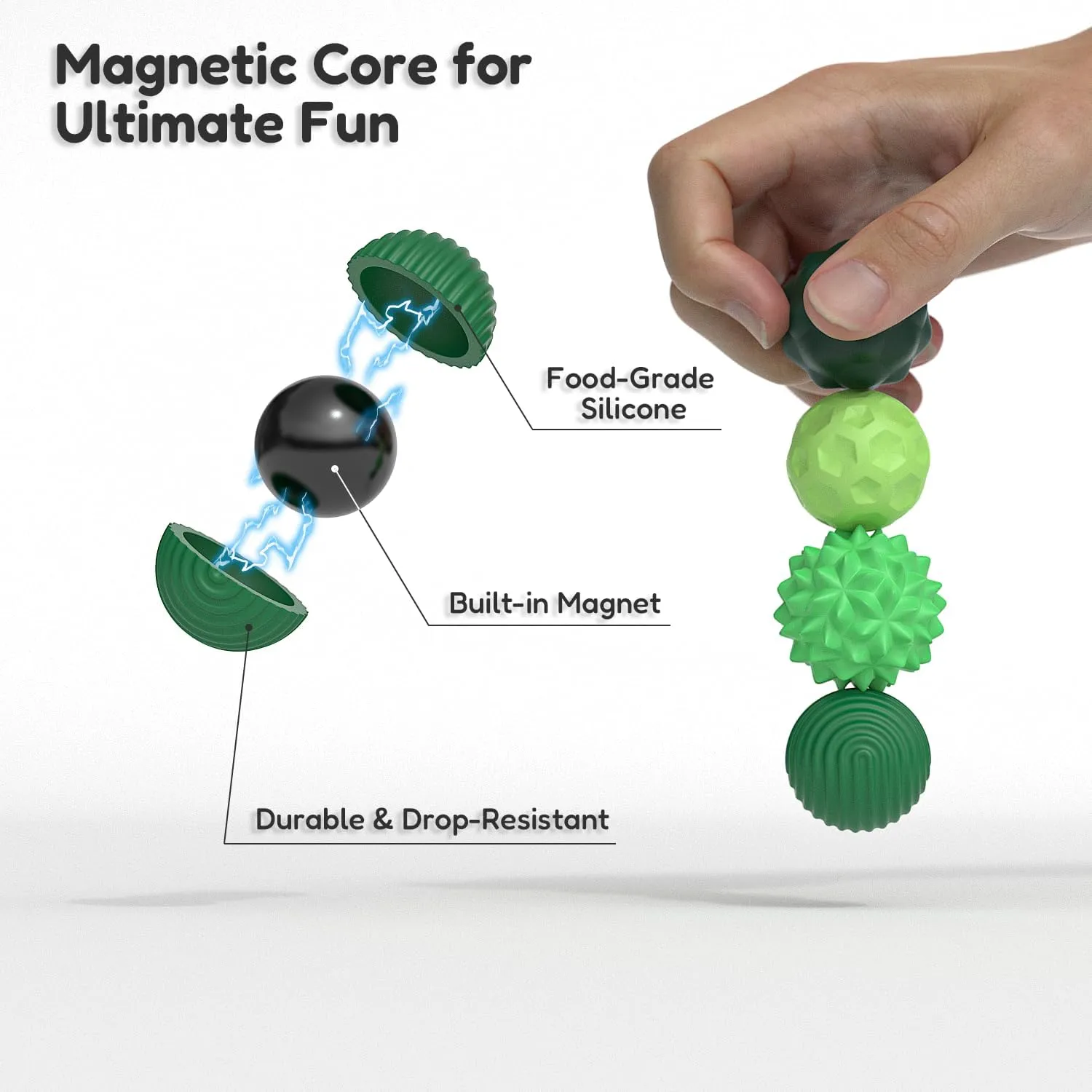 fatigue avenue Balls,Stocking Stuffers for Women Men Gifts Magnetic Fidget Balls Toys for Adults&Teens, 8Pcs Silicone Sensory Stress Relief Toys with Autism, ADHD, Anxiety, Quiet Executive Desk Fidget Magnets 