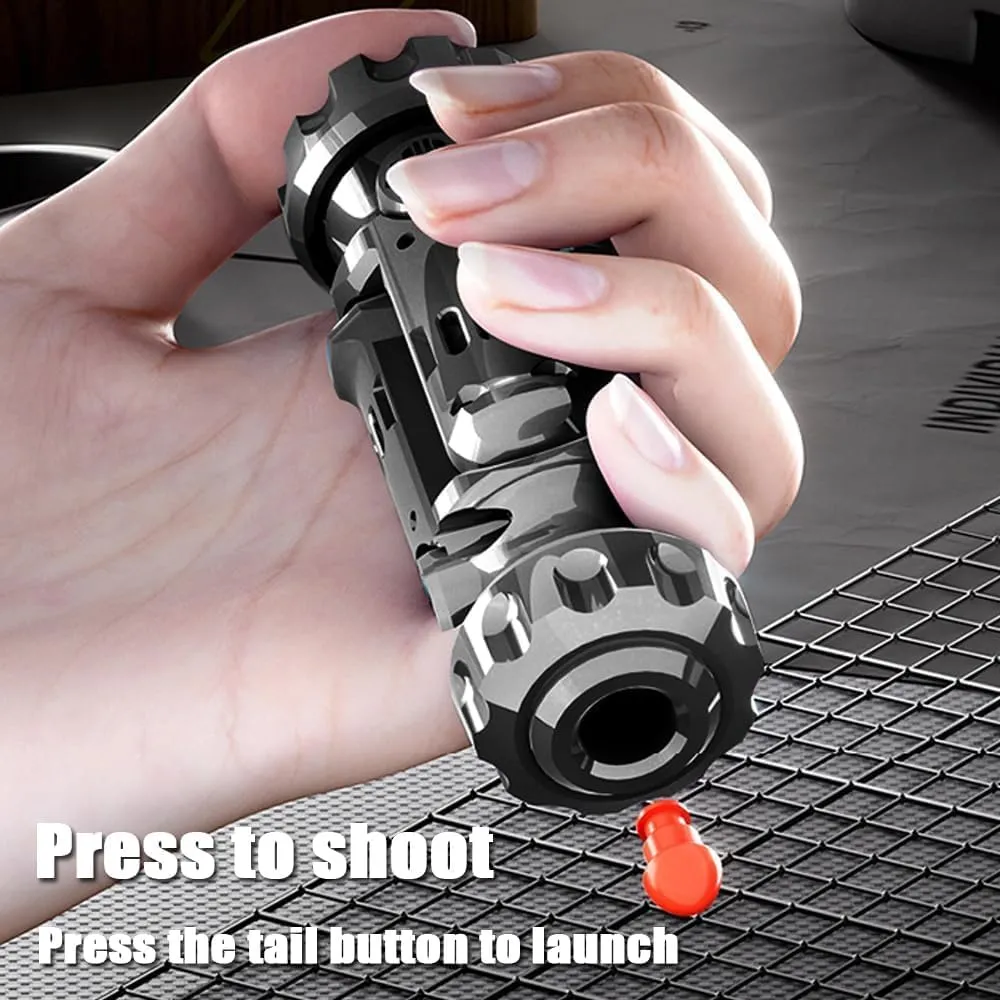 Fidget Guns spark biologist with Soft Bullet Shooting$ Rotating Alloy Handheld Fidget$ Foldable Hand Spinner to Relieve Stress$ Anxiety$ Office Desk Toys$ Black Fidget Spinner Toys for Adults$ Metal 