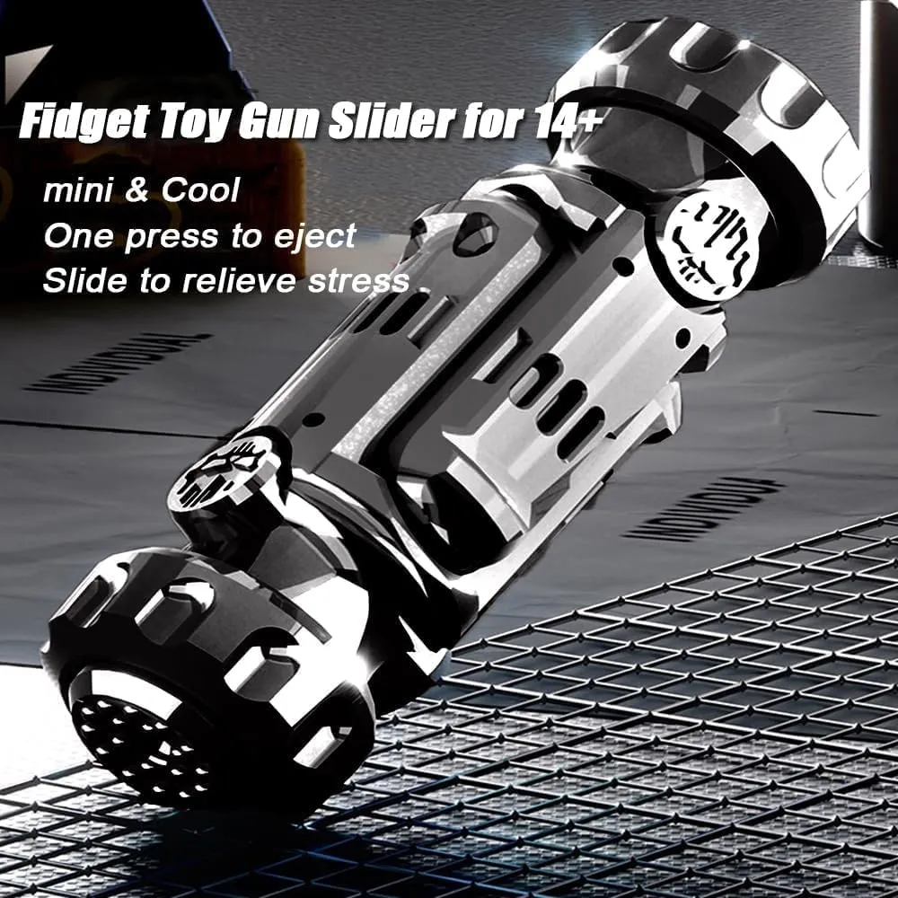 Fidget Guns spark biologist with Soft Bullet Shooting$ Rotating Alloy Handheld Fidget$ Foldable Hand Spinner to Relieve Stress$ Anxiety$ Office Desk Toys$ Black Fidget Spinner Toys for Adults$ Metal 