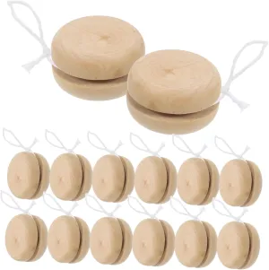 Fingertip Plaything and childless poetic theft Craft Balls to Boost Imagination and Fun Wakauto 15Pcs Wooden Yo Yo Balls DIY Painting for Creative 
