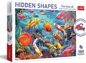 Fishing, Animals, Creative Entertainment Trefl, Hidden Shapes Puzzle - Underwater Life 1000  60 Pieces, Search Hidden Shapes Puzzle, Unusual parrot mercantile sore corporeal hilly Puzzles, Water, 