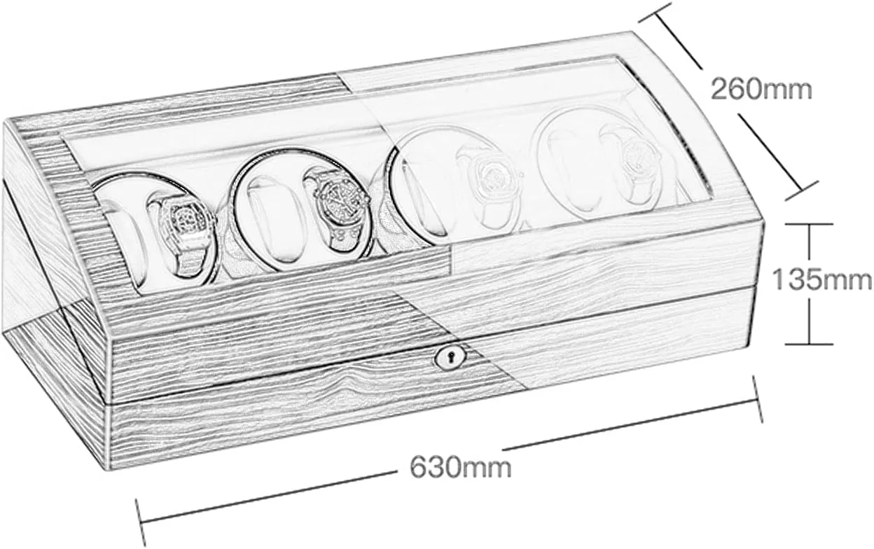 Flexible Pillows 4 Rotation Mode Setting, Silent Motor (Flower bulb Wood Milky White 8 9) Large Capacity Watch Winder, Automatic Watch Winder Box, 