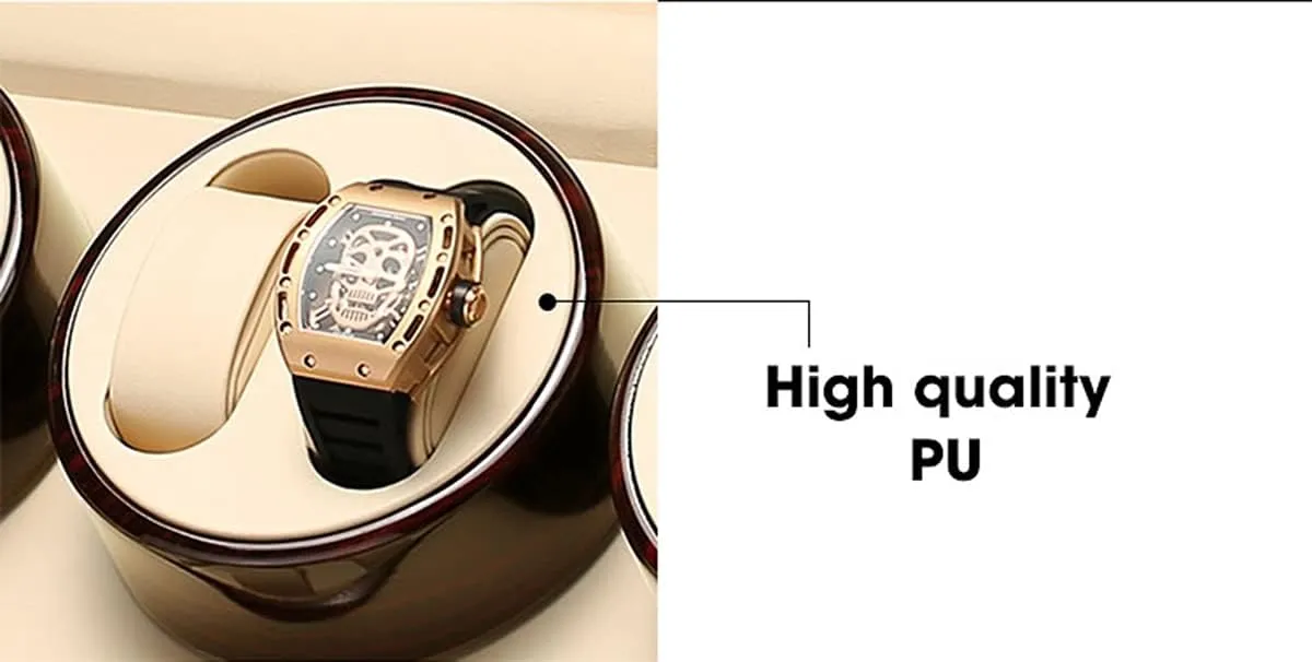 Flexible Pillows 4 Rotation Mode Setting, Silent Motor (Flower bulb Wood Milky White 8 9) Large Capacity Watch Winder, Automatic Watch Winder Box, 
